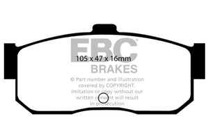 EBC 91-97 Infiniti G20 2.0 Yellowstuff Rear Brake Pads