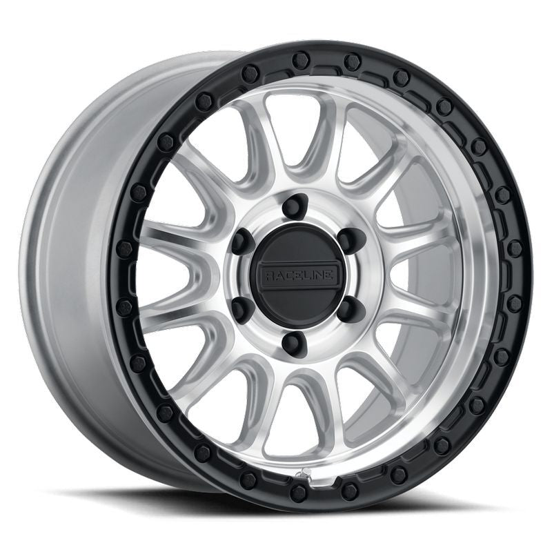 Raceline 960MB Alpha 17x8.5in / 6X139.7 BP / 0mm Offset / 106.1mm Bore - Machined w/Black Ring