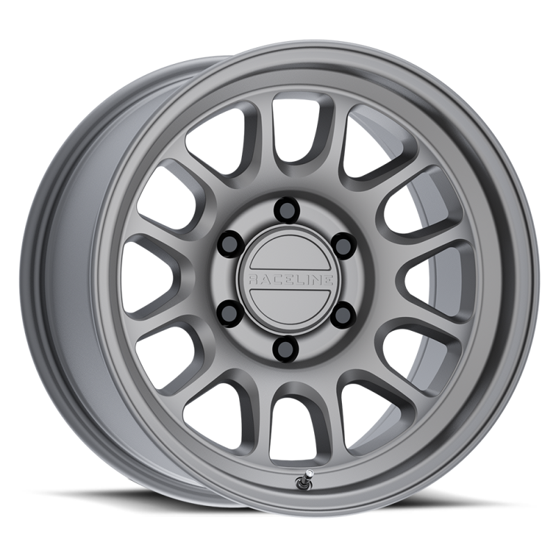 Raceline 958T Rogue 17x8in / 5x108 BP / 30mm Offset / 72.62mm Bore - Titanium Wheel