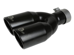 aFe MACH Force-Xp 409 Stainless Steel Clamp-on Exhaust Tip 2.5in Inlet 3.5in Outlet - Black