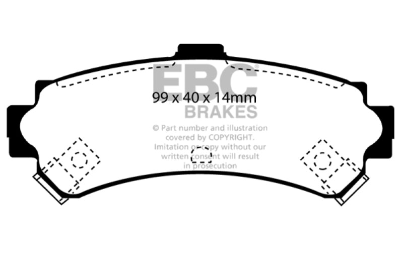 EBC 95-97 Nissan Sentra 1.6 Redstuff Rear Brake Pads