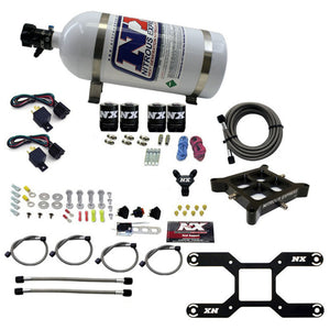 Nitrous Express Dry Quad Stage Billet Crossbar Plate System 100-2000hp (4150 Flange) w/10lb Bottle