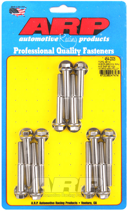 ARP Ford 351W w/Edelbrock RPM air gap hex intake manifold bolt kit