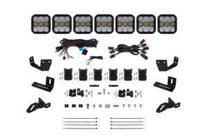 Diode Dynamics Prinsu/Sherpa Roof Racks- SS5 7-Pod CrossLink Mounting Kit - Pro White Combo