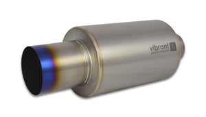 Vibrant Titanium Muffler w/Straight Cut Natural Tip 2.5in. Inlet / 2.5in. Outlet