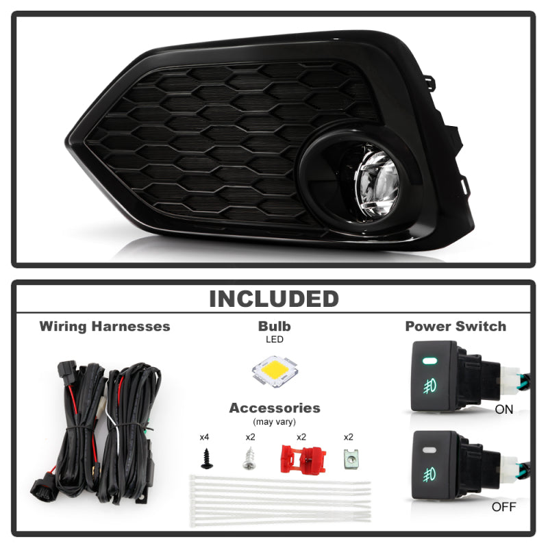Spyder 16-17 Honda Civic Hatchback (Hatch Only) OEM LED Fog Light w/Switch - Clear (FL-HC2017-LED-C)