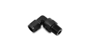 Vibrant -10AN to 1/2in NPT Female Swivel 90 Degree Adapter Fitting