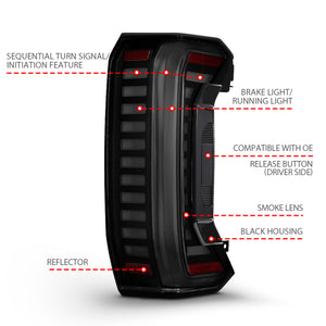 ANZO 22-24 Toyota Tundra Z-Series Full LED Tail Lights Smoke Lens Init/SeqSig- Pair