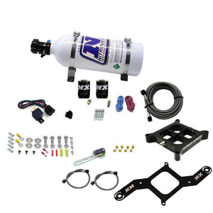 Nitrous Express 4150 Single Entry Crossbar Nitrous Plate Kit Pro-Power (100-500HP) w/5lb Bottle