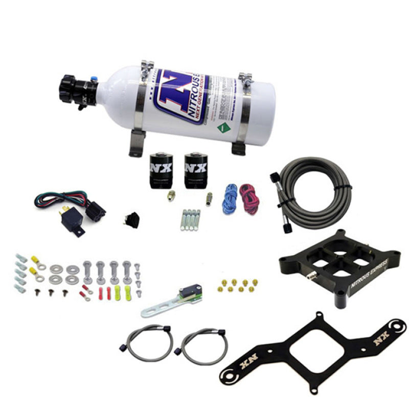Nitrous Express 4150 Single Entry Crossbar Nitrous Plate Kit Pro-Power (100-500HP) w/5lb Bottle