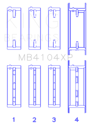 King Engine Bearings Nissan VG30DE/VG30DETT (Size +0.5) Performance Main Bearing Set