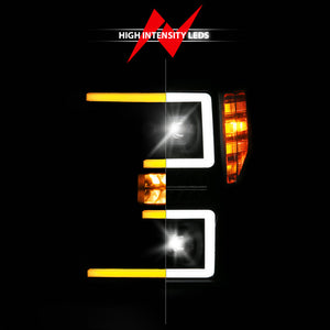 ANZO 20-22 Ford Super Duty (Halogen) Z-Series Full LED Proj Headlights SeqSig - Pass. Side ONLY