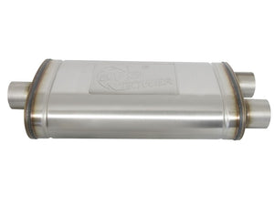 aFe MACH Force-Xp Muffler 3 IN ID Center/Dual-Outlet x 11 IN W x 6 IN H x 22 IN L - Oval Body