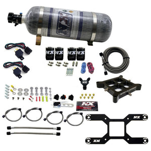 Nitrous Express Dry Quad Stage Billet Crossbar Plate System 100-2000hp (4150Flange) w/12lb Bottle