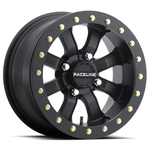 Raceline A71B Mamba 15x7in / 4x137 BP / 0mm Offset / 110.18mm Bore - Satin Black Beadlock Wheel