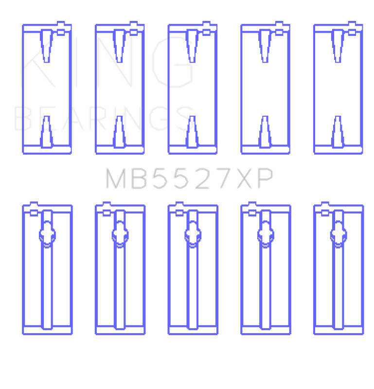 King Engine Bearings Toyota 4AGE/4AGZE 16V 1.6L (Size 0.25 Oversized) Performance Main Bearing Set