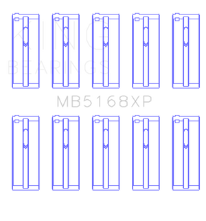 King Engine Bearings Honda H22 50mm Journal Crankshaft Main Bearing Set (Size .25)