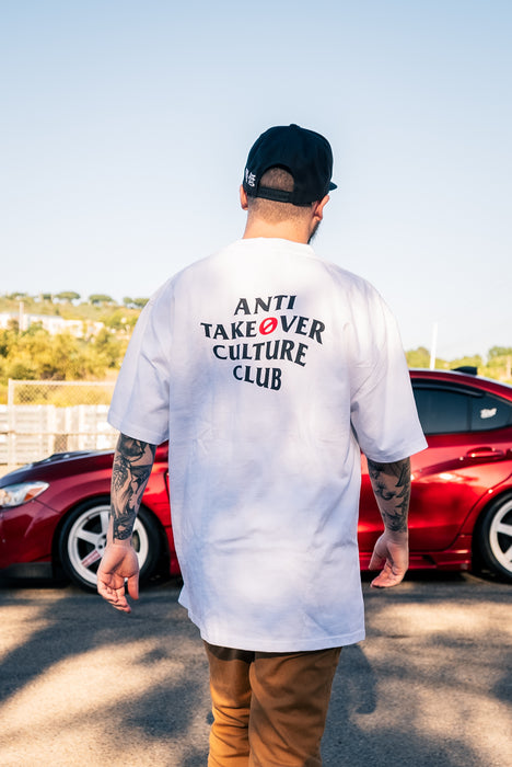 ANTI TAKEOVER CULTURE CLUB HEAVY-WEIGHT T-SHIRT - WHT
