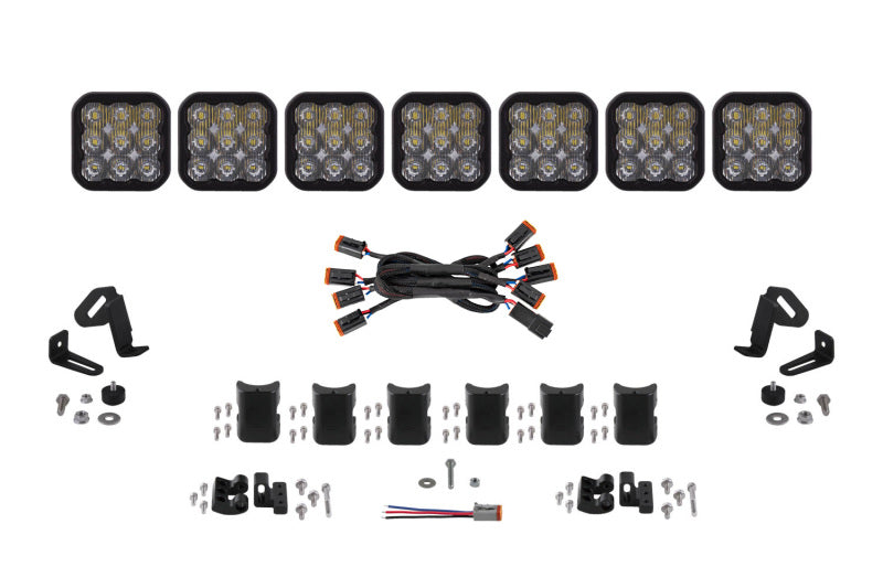 Diode Dynamics SS5 Pro Universal CrossLink 7-Pod Lightbar - White Driving