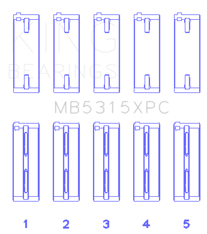 King 1992+ Mitsubishi 4G63/4G64 EVO I-IV (Size .026) Coated Performance Main Bearing Set