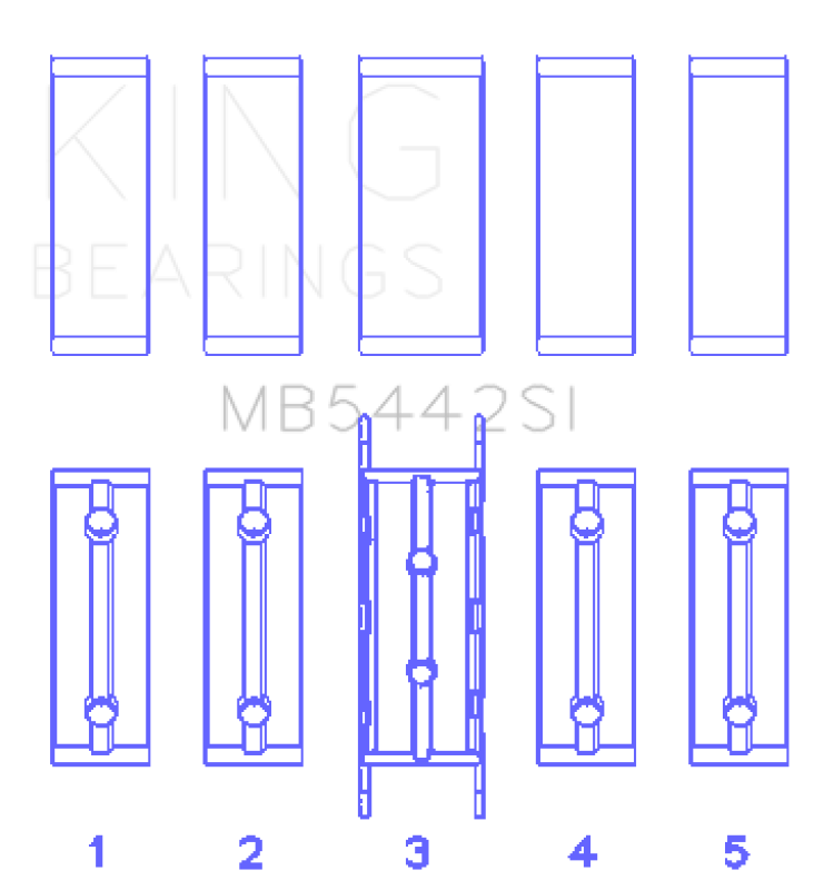King Ford/Mazda Duratec 2.0/2.3 DOHC Silicon Bi-Metal Aluminum Main Bearing Set - Size STD
