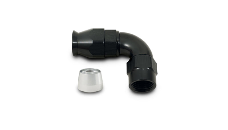 Vibrant 90 Degree One Piece Hose End for PTFE Lined Hose Size -12AN