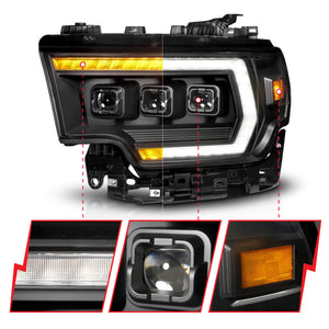 ANZO 19-24 RAM 2500/3500 Z-Series Full LED Proj Headlights DRL/Init/SeqSig - Pass. Side ONLY