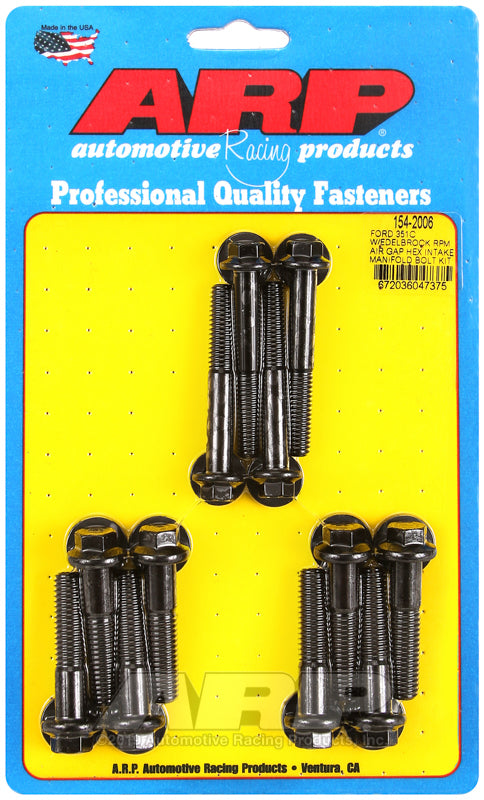 ARP Ford 351C w/Edelbrock RPM air gap hex intake manifold bolt kit