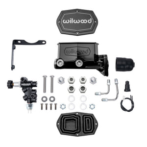 Wilwood MOPAR Compact Tandem M/C Kit w/ P-Valve 1.12in Bore - Black