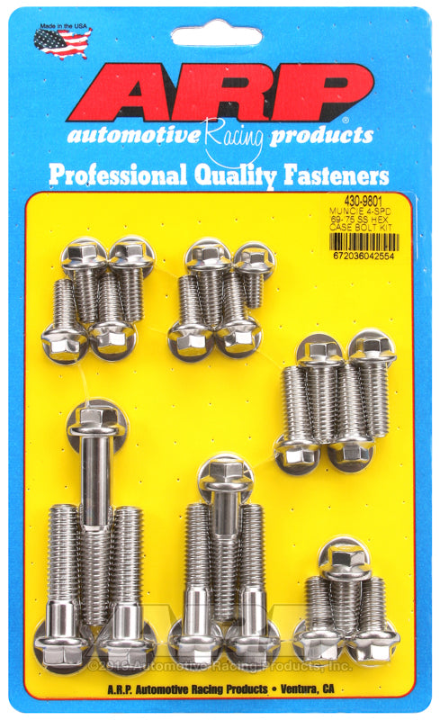 ARP Muncie 4-spd 69-75 SS hex trans case bolt kit