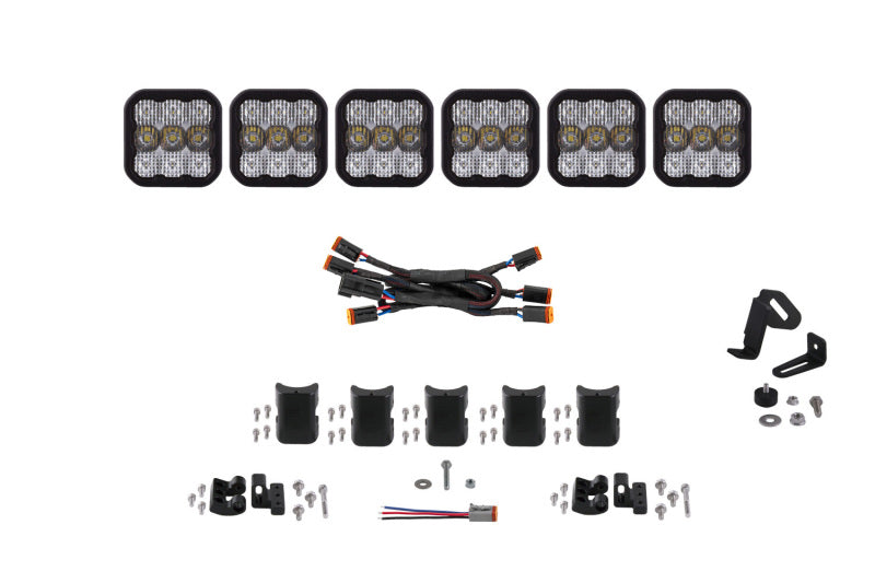 Diode Dynamics SS5 Pro Universal CrossLink 6-Pod Lightbar - White Combo