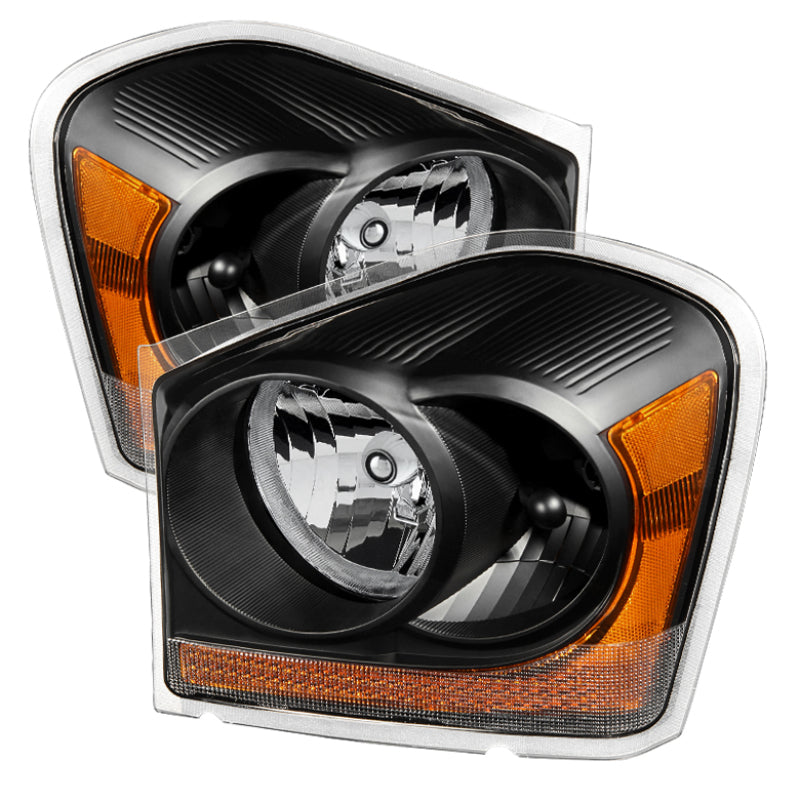 xTune Dodge Durango 04-05 OEM Headlamps Black HD-JH-DDU04-AM-BK