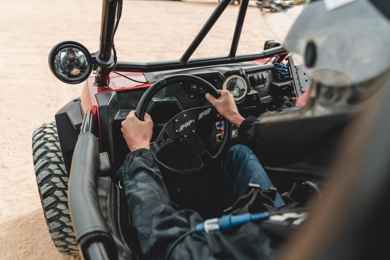 PRP Flat Leather Steering Wheel- Black