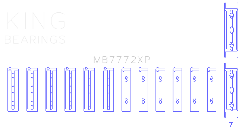 King Engine Bearings Subaru EZ30/EZ30D (Size 0.50 Oversized) Performance Main Bearing Set