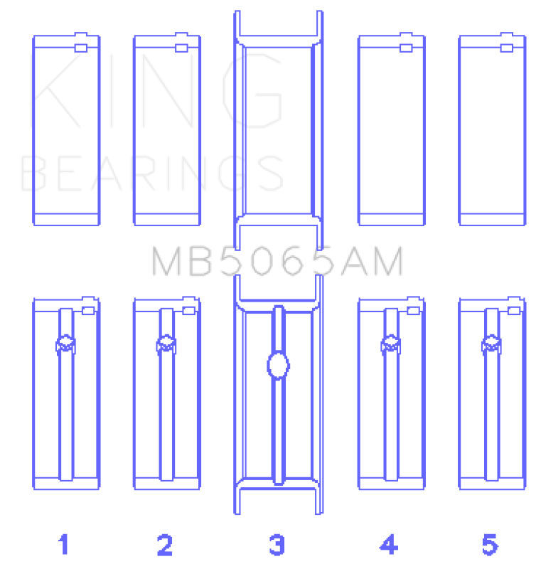 King Engine Bearings Chrysler/Mitsubishi 122ci 2.0L (Size STD) Main Bearing Set