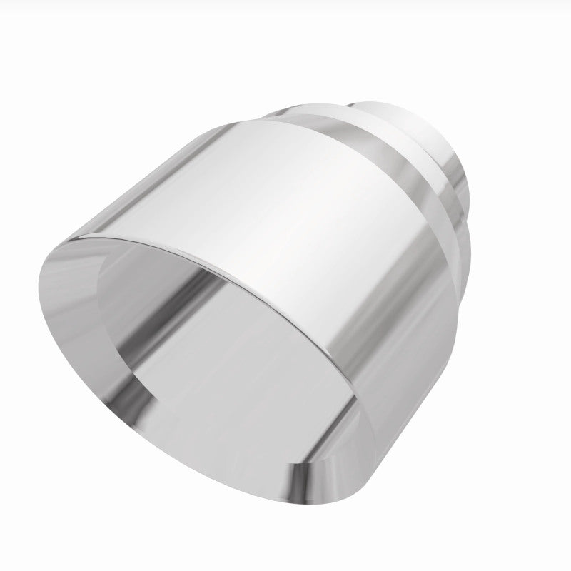 MagnaFlow Tip Stainless Double Wall Round Single Outlet Polished 4.5in DIA 2.5in Inlet 5.75in Length
