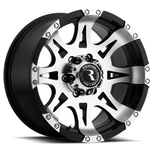 Raceline 982 Raptor 18x9in / 5x150 BP / 25mm Offset / 110.3mm Bore - Black & Machined Wheel