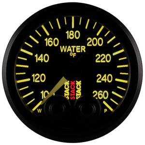 Autometer Stack Pro Control 52mm 100-260 deg F Water Temp Gauge - Black (1/8in NPTF Male)