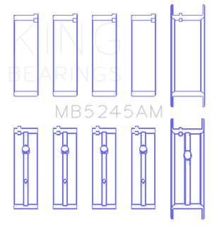 King 91-04 Nissan 146CI/2.4L KA24DE L4 / 89-97 146CI/2.4L KA24E L4  (Size +0.5) Main Bearing Set