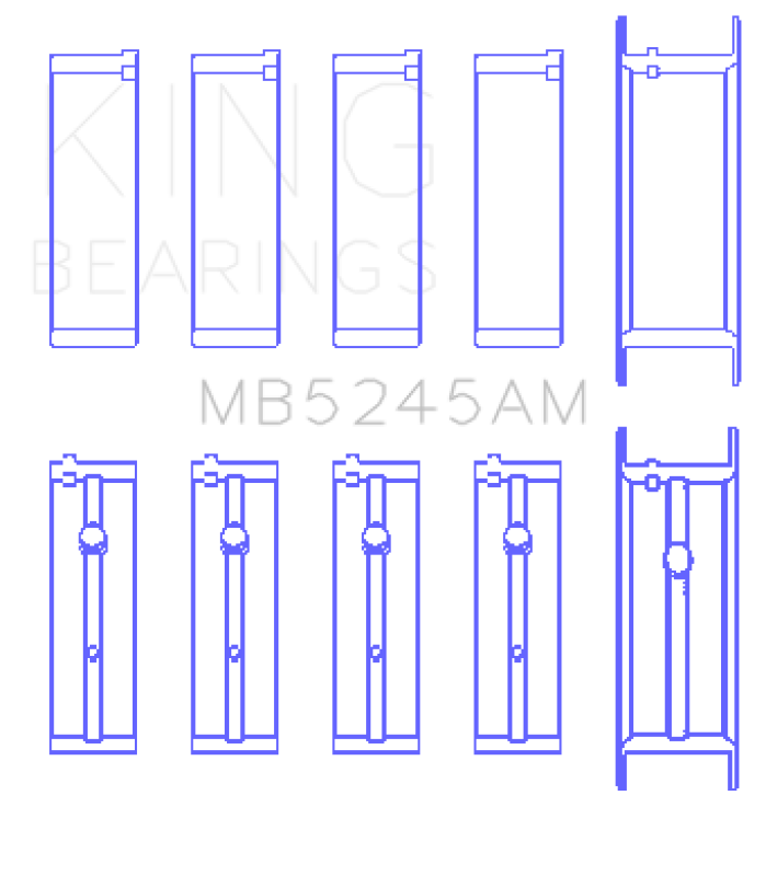 King 91-04 Nissan 146CI/2.4L KA24DE L4 / 89-97 146CI/2.4L KA24E L4  (Size +0.5) Main Bearing Set