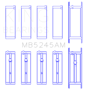 King 91-04 Nissan 146CI/2.4L KA24DE L4 / 89-97 146CI/2.4L KA24E L4  (Size +0.75) Main Bearing Set