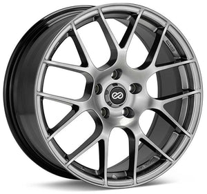 Enkei Raijin 18x8 35mm Offset 5x112 Bolt Pattern 72.6 Bore Diameter Hyper Silver Wheel