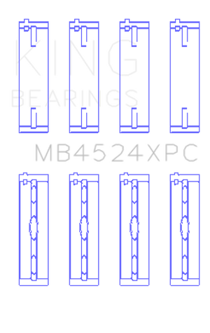 King Engine Bearings Nissan VR38DETT (Size .026) pMaxKote Performance Main Bearing Set