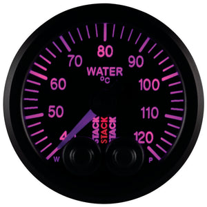Autometer Stack 52mm 40-120 Deg C 1/8in NPTF Male Pro-Control Water Temp Gauge - Black