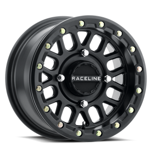 Raceline A92B Podium 14x7in / 4x137 BP / 38mm Offset / 110.18mm Bore - Satin Black Beadlock Wheel