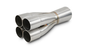 Vibrant 4-1 SS Merge Collectors (1-3/4in Inlet Slipover ID 2-1/2in Merge Outlet OD) Single Unit