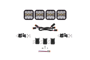 Diode Dynamics SS5 Pro Universal CrossLink 4-Pod Lightbar - White Combo