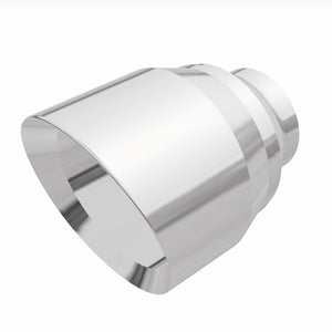 MagnaFlow Tip Stainless Double Wall Round Single Outlet Polished 4.5in DIA 2.5in Inlet 5.75in Length