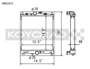 Koyo 03-07 Mitsubishi Evolution 7/8/9 Turbo (MT) Half-Size RACE  Radiator