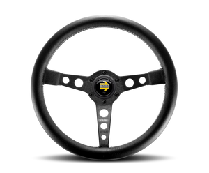 Momo Prototipo Steering Wheel 350 mm - Black Leather/Wht Stitch/Black Spokes